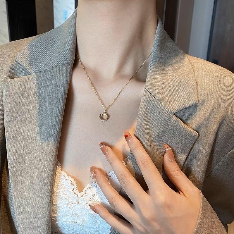 2. Diamond Rhinestone Choker Necklace, Gold Plated Sweater Chain for Women