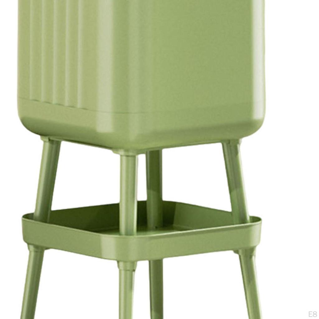 Modern Large Capacity Rolling Trash Can Without Lid for Office, Kitchen, Restaurant, Bathroom.