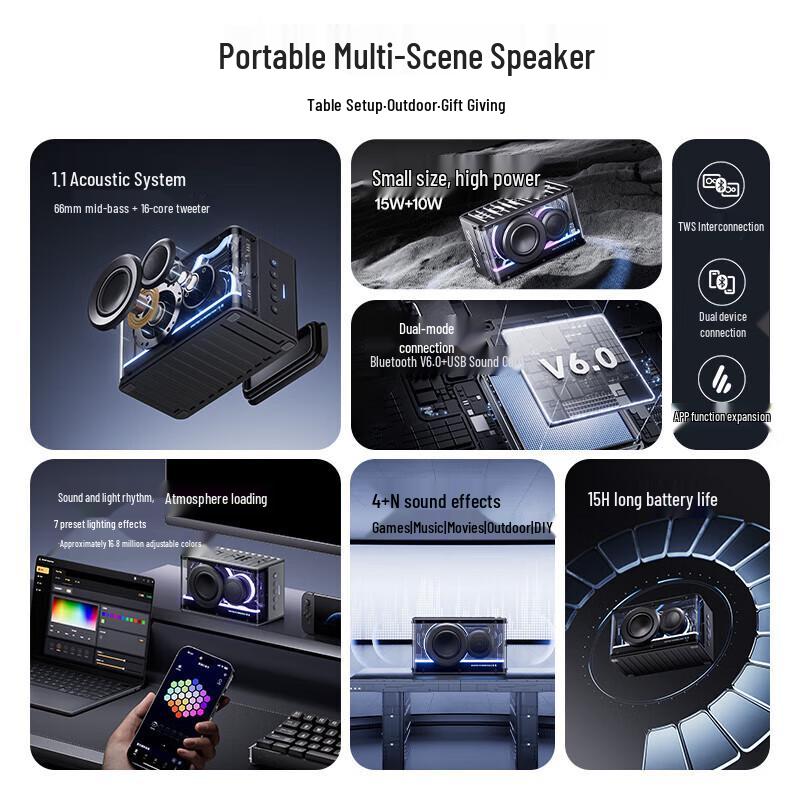 EDIFIER New Play Bluetooth Desktop Speaker with Ambient Light