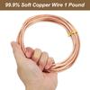 PATIKIL 99.9% Soft Copper Wire for Gardening, 8 Gauge/3.2 Mm Diameter 21 Feet/6.3 M 1 Pound Spool Pure Bare Copper Wire for Jewelry Making Beading