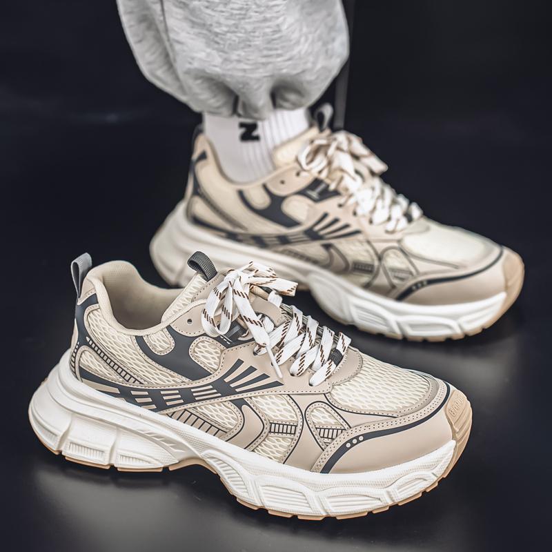 2026 New Thick Soled Comfortable Casual Sports Breathable Mesh Trendy and Fashionable High-quality Men's Shoes