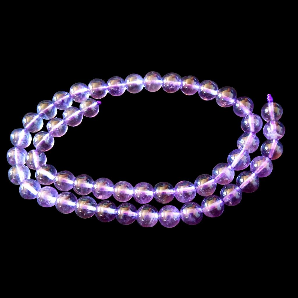 Strand of 44 Round Beads 8mm 8 Mm In Amethyst