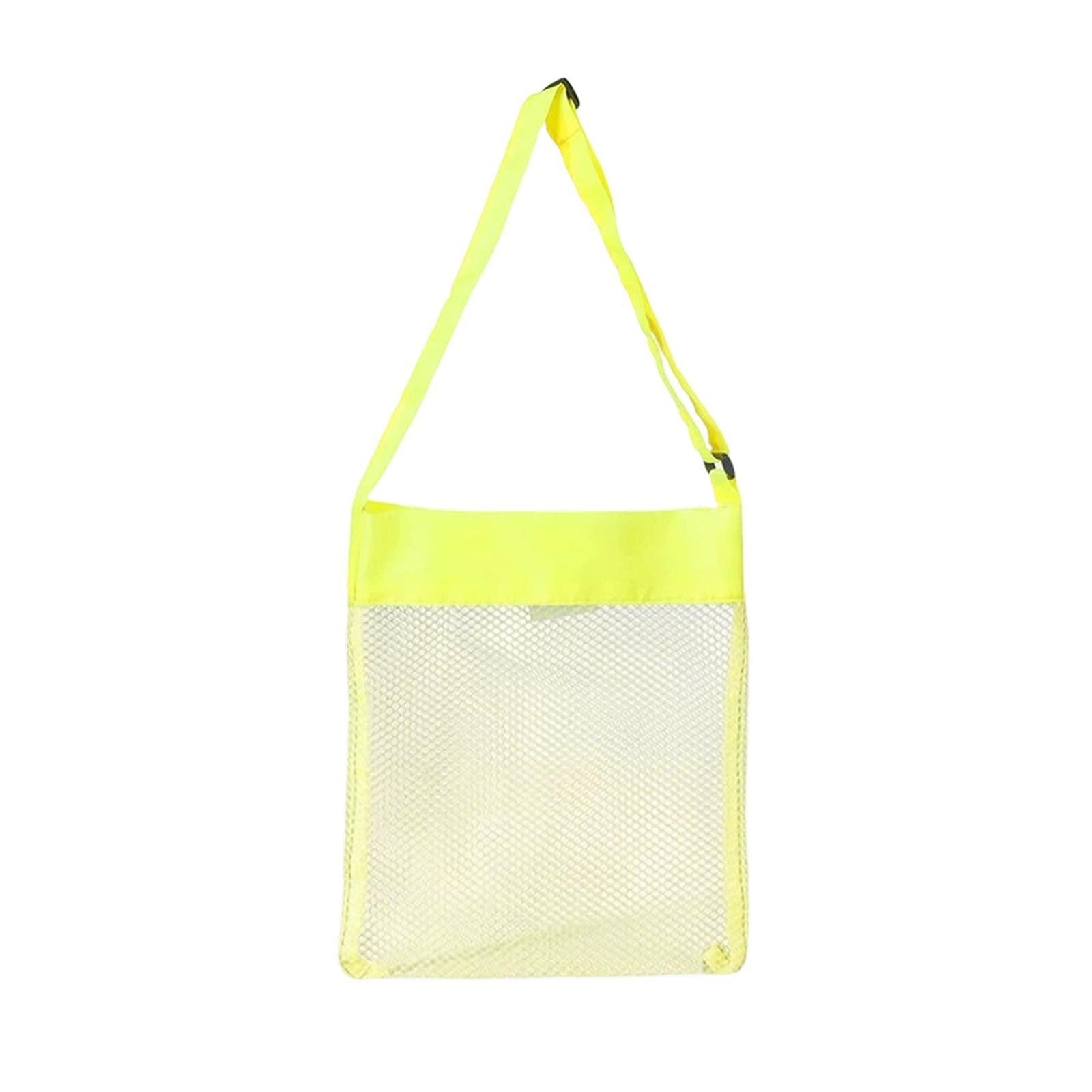 Shells Bag Mesh Seashell Bags Colorful Shells Collecting Bag Mesh Beach Bags Treasure Beach Toy Storage Kids One Size жёлтый