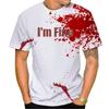 3D Printed Funny Halloween T Shirt Men Bloodstain Pattern Tees Summer Fashion Unisex Casual Horror Bloody Short Sleeve T-Shirts