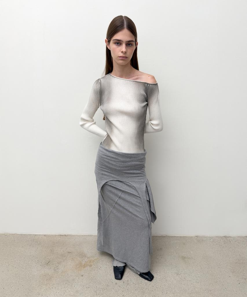 Daiaegeuneol One Off Shoulder Spray Knit (Ivory)