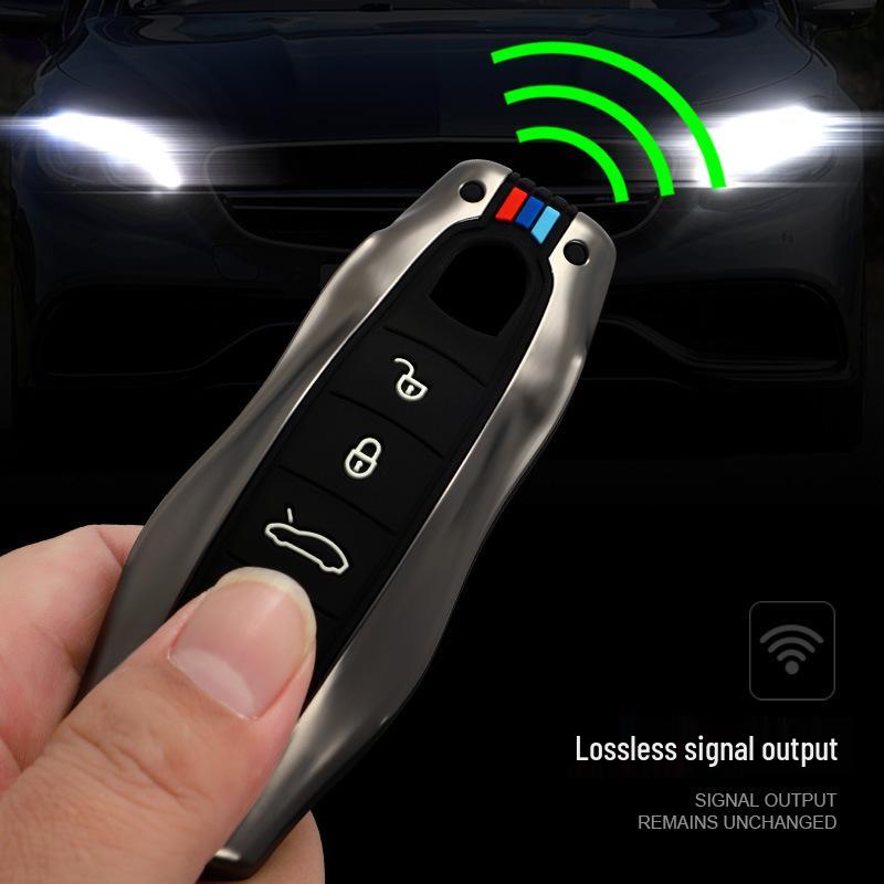Porsche Cayenne Macan Panamera 718 Key Shell Cover & Modified Keychain Bag.