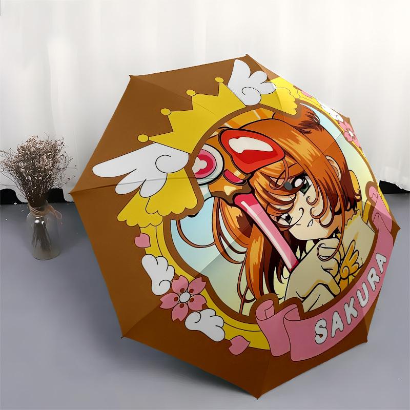 1pc Sakura Crown Wings Umbrella with Plastic Handle,Suitable for All Seasons Home Travel Outdoor UmbrellaM1039