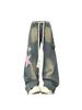 Vintage Harajuku Oversize Baggy Star Print Jeans Women High Waist  2000s Y2k Denim Trouser Female 90s Aesthetic Retro Wide Leg Pants 2024 New