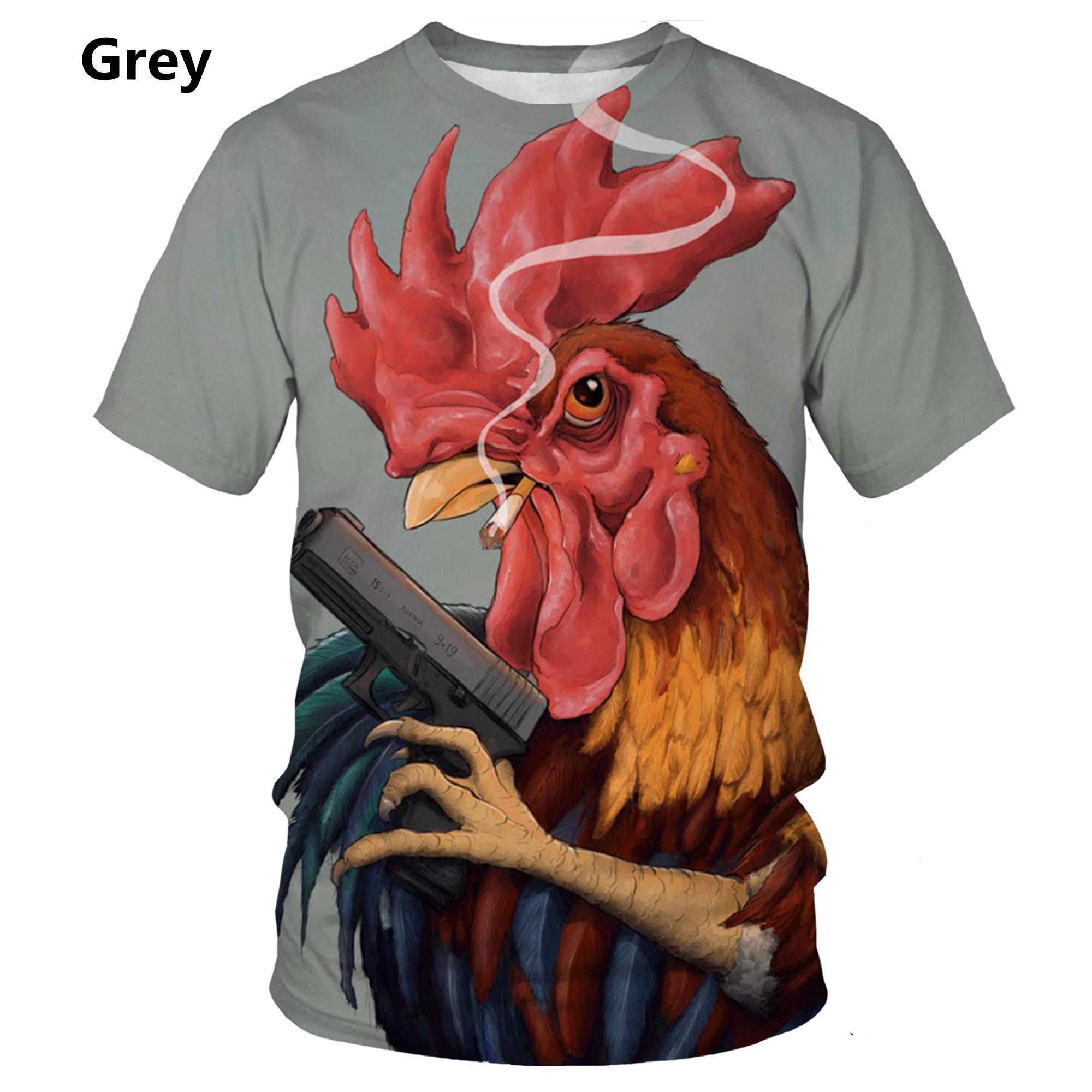 

Новинка 2022 года, нейтральная модная футболка с 3D принтом, забавная крутая футболка с курицей, летняя футболка с короткими рукавами, самая полная 6XL