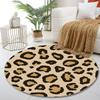 Leopardenmuster Beige Teppich Muster Druck runder Teppich, Wohnzimmer, Schlafzimmer, Spielzimmer Teppich, rutschfeste Fußmatte, Geschenk