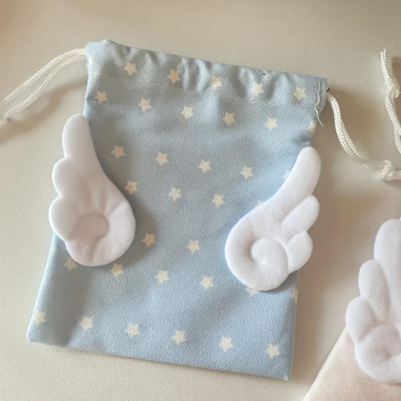 

Storage bag, drawstring bag, miscellaneous item storage bag, star pattern packaging, cute canvas bag set for travel синій