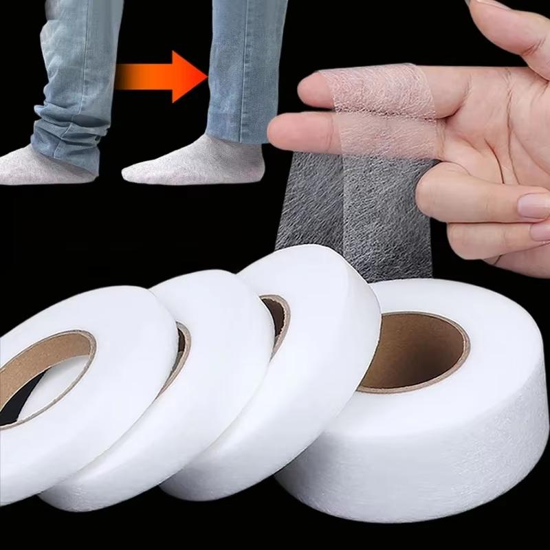 1Roll Hot Melt Double-Sided Tape Self-Adhesive Pants Paste Iron On Trousers Fabrics For DIY Sewing Craft Patchwork Supplies