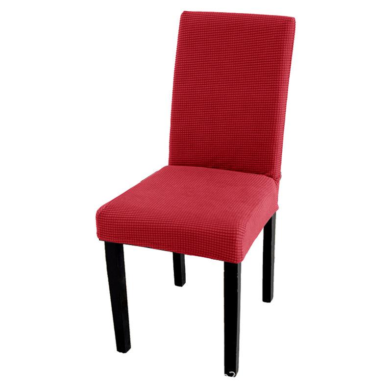 Karierte Polar-Fleece Einteilige Elastische Stuhlhülle Esszimmer Sitzbezug Schmutzabweisend Heim Restaurant Stuhlhussen