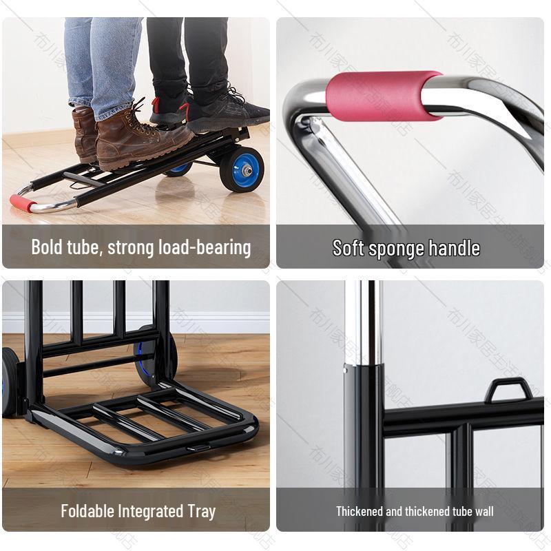 Compact Folding Hand Trolley - Portable Luggage and Cargo Cart for Home and Shopping