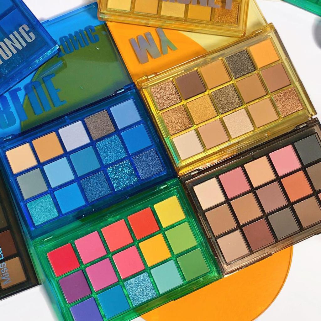 MISSLARA 15-Color Sweetheart Eyeshadow Palette: Shimmer & Matte, Waterproof, Vibrant Summer Shades for European & American Styles.