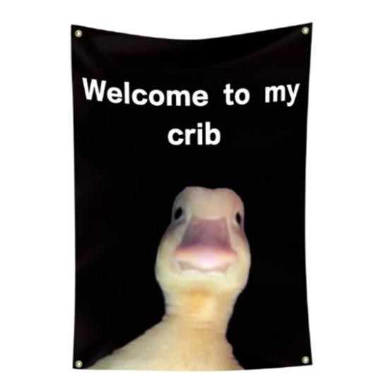Vlajka na zeď Creative Welcome to My Crib Flag Odolná Snadná instalace Nástěnný banner pro domácí dekoraci