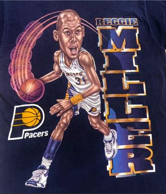 Reggie Miller T-Shirt Schwarz Baumwoll-T-Shirt Alle Größen JJ3999