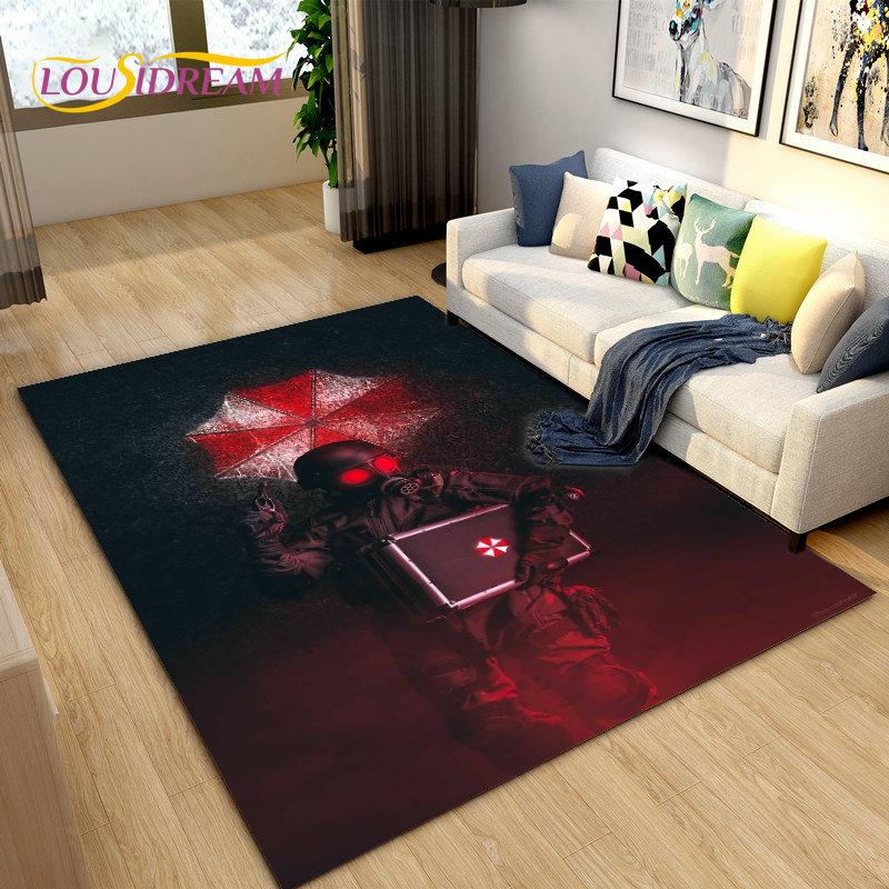 Resident Evil Game Gamer Area Rug Large,Carpet Rug for Living Room Bedroom Sofa Doormat Decoration,Kitchen Non-slip Floor Mat 3D