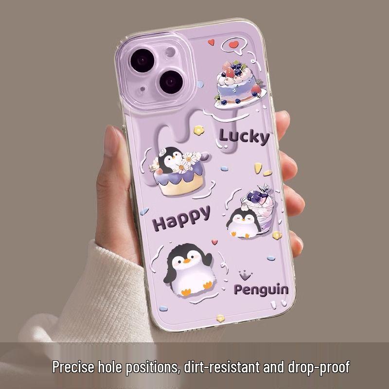 Happy Penguin Space Case: Weiche Handyhülle für iPhone Pro Max, Air, 16, 15, 14