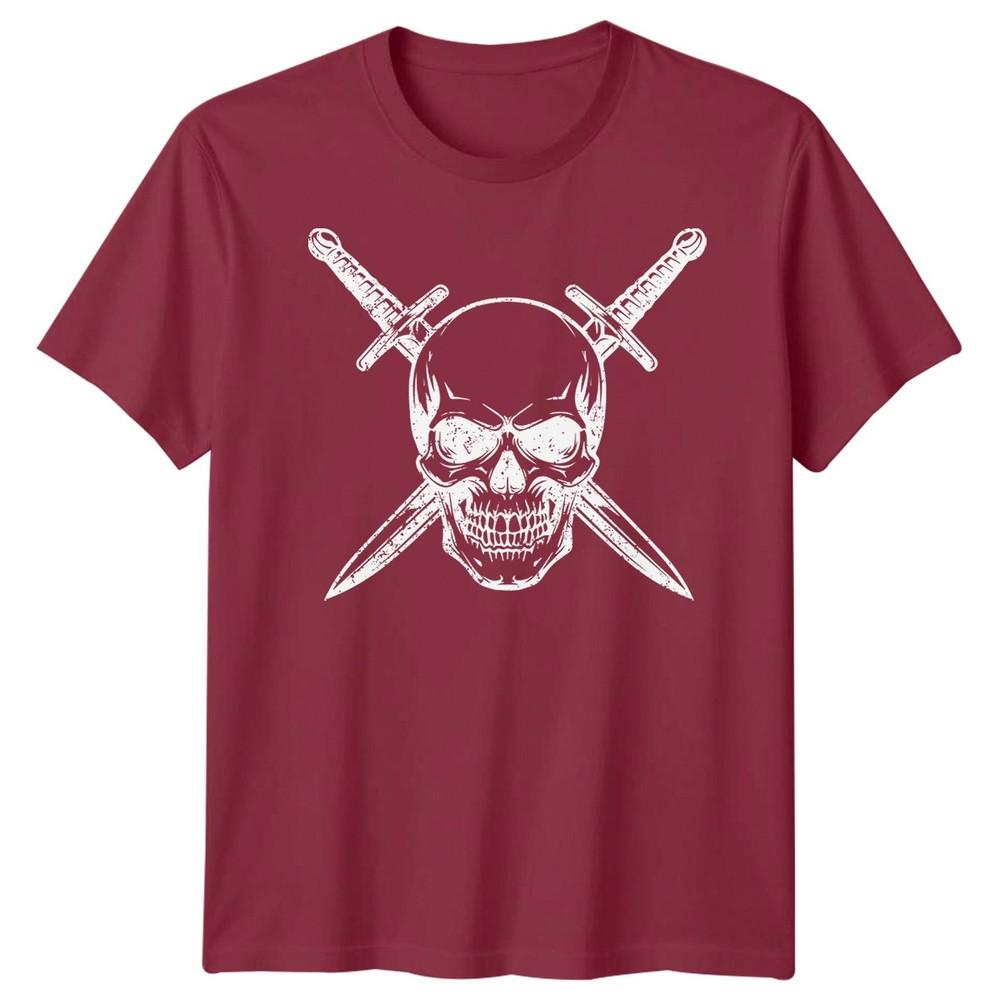 Skull Art Fantasy Unisexs TShirt Crossed Swords Graphic