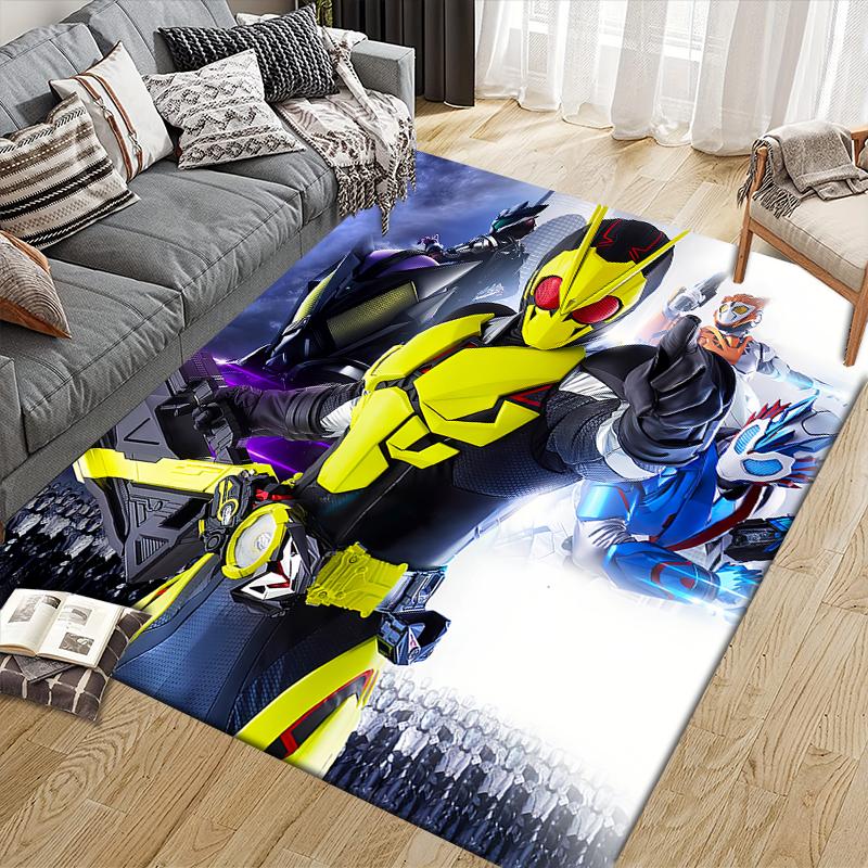 Kamen Rider background texture motif Square Area Rug, Non-Slip Floor Mat for Home Decor, Perfect Gift for Kamen Rider Fans.chl