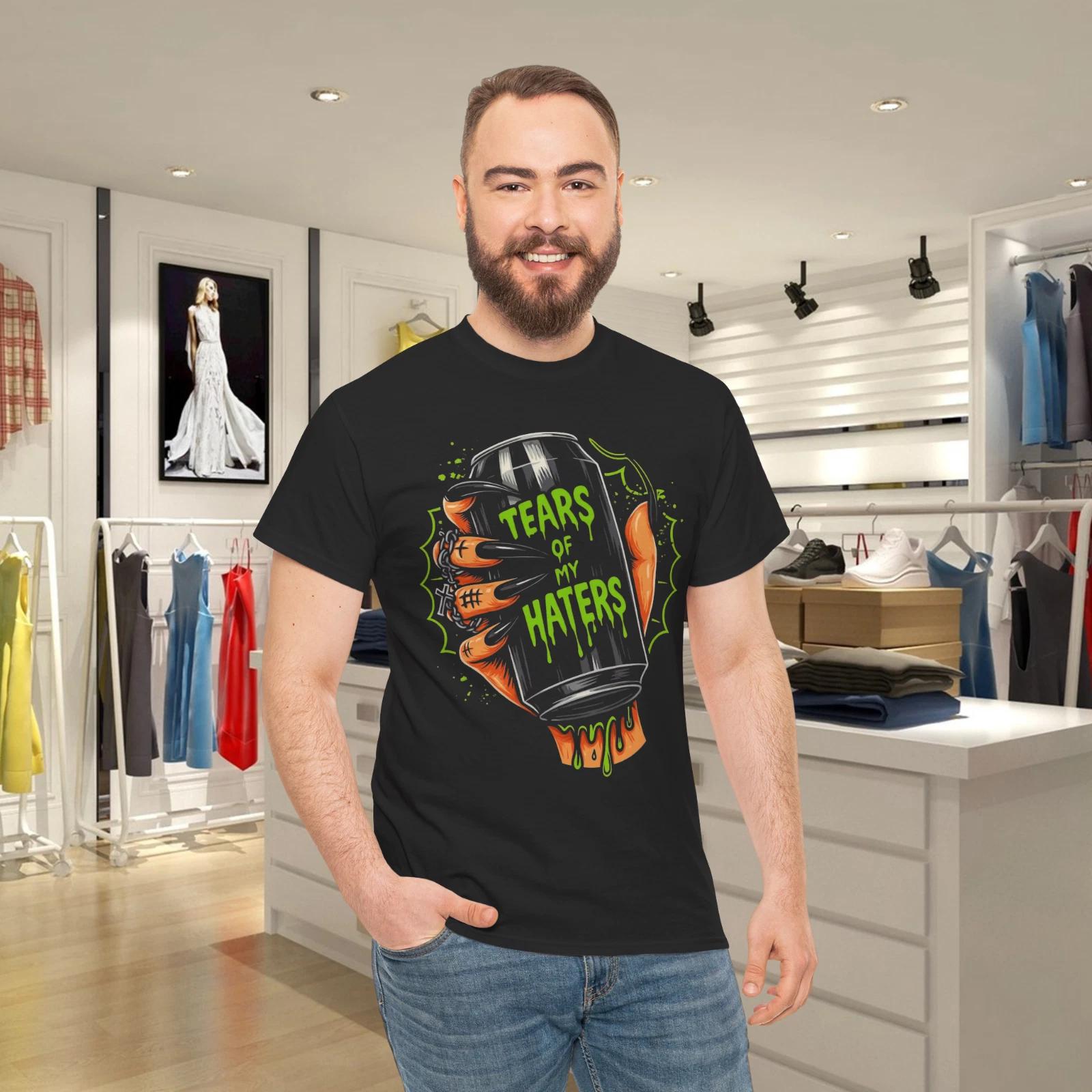 Tears of My Haters Gothic Can Graphic Tee Bold Streetwear Statement Shirt L