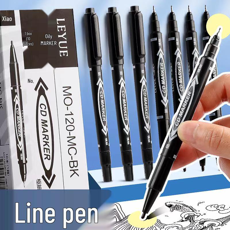 120-Count Black Double-Ended Fineliner Pen Set for Art & Drawing - Water-Based Ink