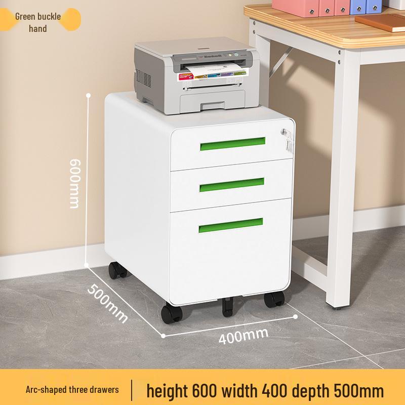 Mobile Filing Cabinet with Three Lockable Drawers for Under Desk Office Storage