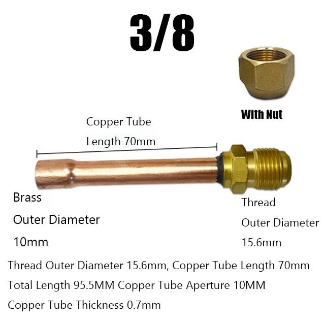 1/4 3/8 1/2 3/4 Inch SAE/Standard 45 Degree Brass Connector Copper Tube End Feeding Connector Adapter Air Conditioner
