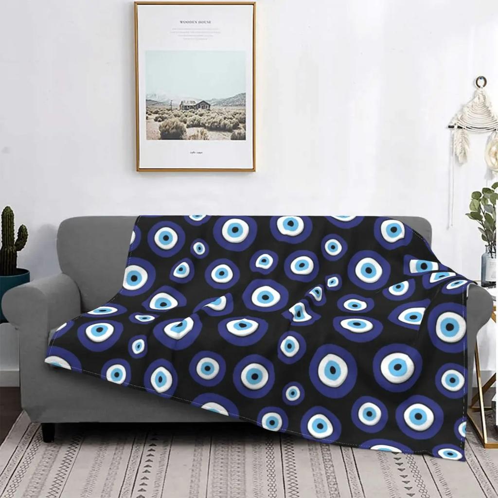 Bohemian blue eyes Printed Blanket for Sofa Bed Travel Camping Living Room Office Conditioning Blanket for All Seasons Gifts
