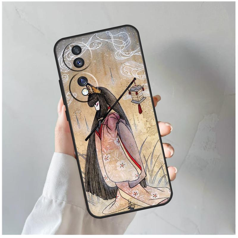 Kitsune Fox Art Case For Honor Magic 6 Pro 50 70 90 Lite Magic 5 Pro X7 X8 X9 X6a X7a X8a X9a X8b X9b Cover