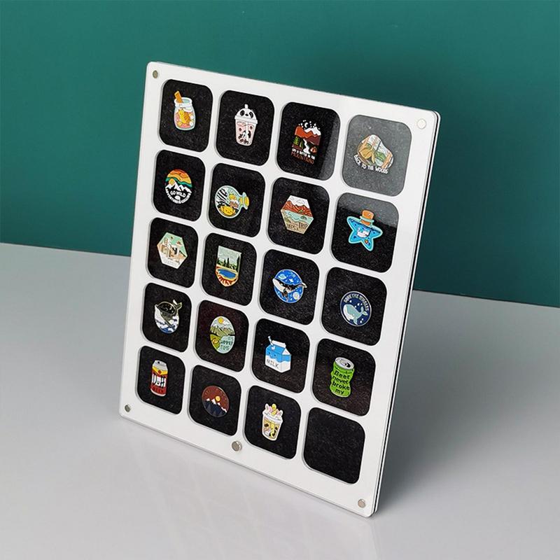 20 Girds Pin Collection Display s průhledným akrylovým prachotěsným krytem Display Box pro brož, medaili, odznak, cestovní brože, kancelářské sponky