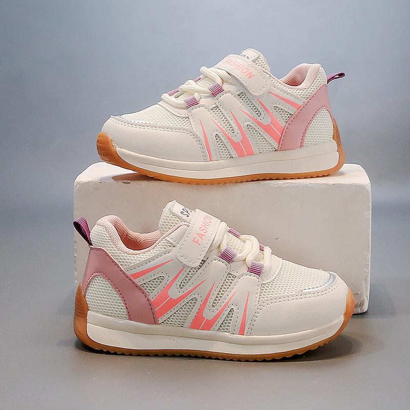 Boys Girls Sneakers Mesh Breathable Kids Running Shoes Soft Sole 2025 New Fashion Children Casual Shoes Non-slip Hook&loop Trend