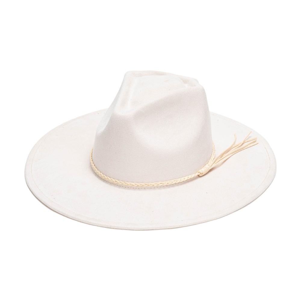 

Sunproof Vegan Suede Hat Blank Style Panama Hat High Quality Fedora Hat бежевий/білий