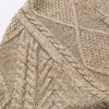 2024 Europäische Größe Frühling/Herbst Strickjacke: Zopfstrick, Langarm, Trendiger Verdickter Pullover