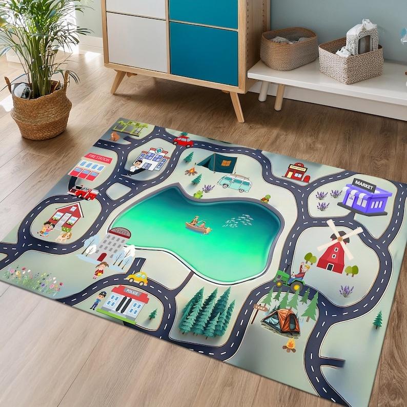 3D Dashuikeng Visuelle Streich Teppich Dekoration Fußmatte Wohnzimmer Teppich Schlafzimmer Anti-Rutsch Teppich Heimdekoration Geschenk