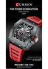 CURREN 8438 Men's Waterproof Quartz Watch with Rubber Strap and Calendar