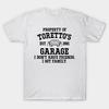 Herren Schwarzes T-Shirt mit Aufdruck Torettos Garage No-Cut Transferpapier Druck Baumwoll-T-Shirt