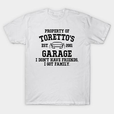 Asian Size Men Print T-shirt Torettos Garage No-Cut Heat Transfer Print Cotton Tshirt