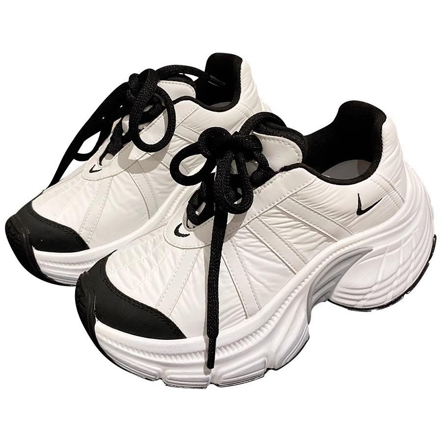 European Station Dad Shoes Women's 2025 Autumn New Fried Street Heightening Thick Sole Color Matching Casual Running Sports Shoes Women