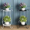 2-Tier Wrought Iron Plant Stand - Magic Table for Indoor/Outdoor Decor, Perfect for Potted Plants, Multi-Purpose Layered Shelf for Home or Garden