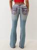 True Religion Damen Vintage Y2K Bestickte Low-Rise Skinny Jeans