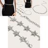 Metal Chain Star Waist Belt For Dresses With Hook Closure Stylish Summer Accessory