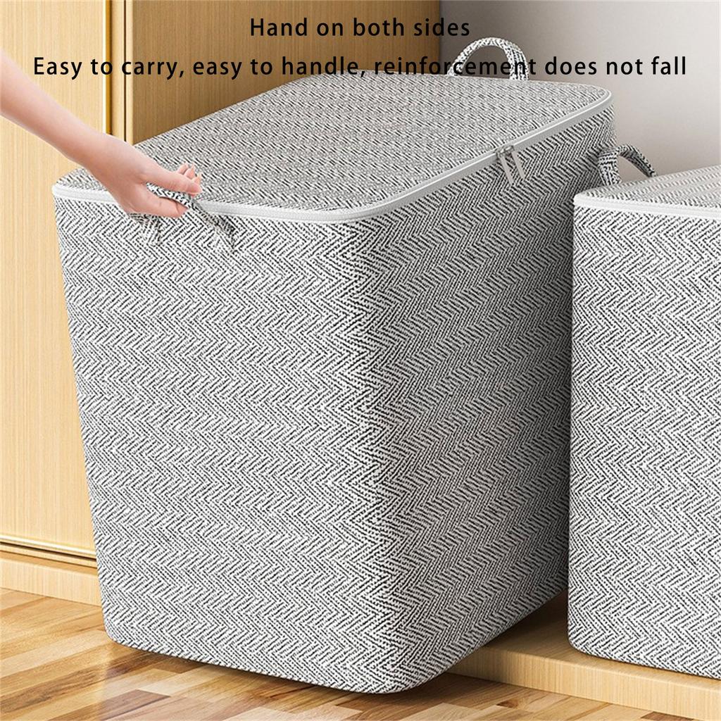 Large Capacity 220L Fabric Storage Organizers Bag for Blankets and Clothes with Zippered Closure Daily Casual Use