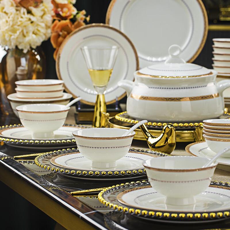 ZISIZ Jingdezhen Bone China 56-Piece Tableware Set