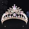 DIEZI Vintage Barock Rosa Lila AB Kristall Opal Tiara für Damen Party Luxus Braut Brautkrone Haaraccessoires Schmuck