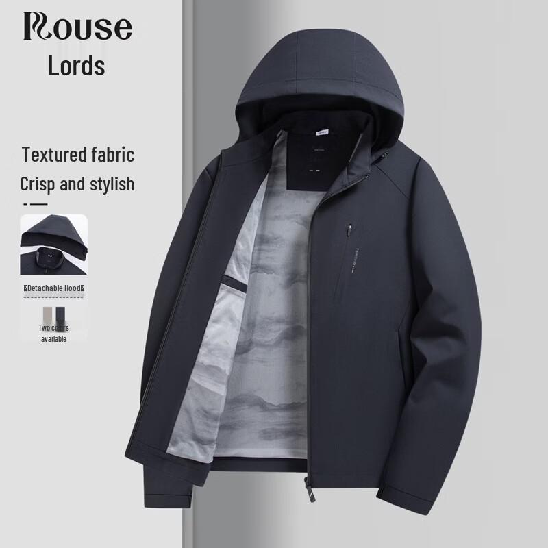 Men s Detachable Hood Anti-Wrinkle Windproof Jacket 190