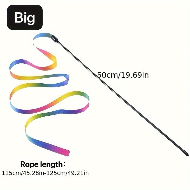 1Pcs Colorful Cat Teaser Stick Double-sided Color Strip Cat Teaser Color Strip Cat Teaser Stick Pet Cat Toy Cat Teaser Stick