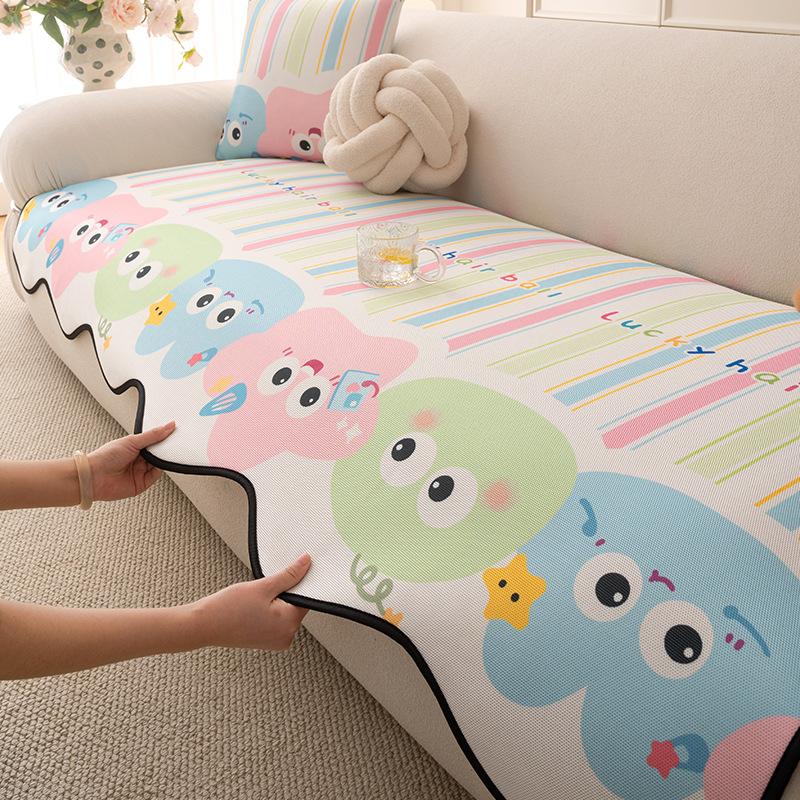 Summer New Special-Shaped Irregular Sofa Cushion Cartoon Cool Feeling Cool Feeling Cover Cloth Straight Row Fixed Mat Cover