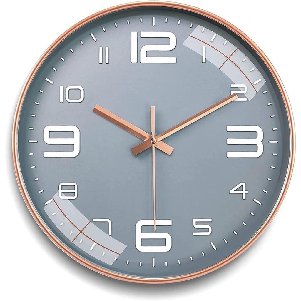 Wall Clock 12" Silent Quartz Decorative Latest Wall Clock Non-Ticking Classic Clock Battery Operated Round Easy To Read for Room/Home